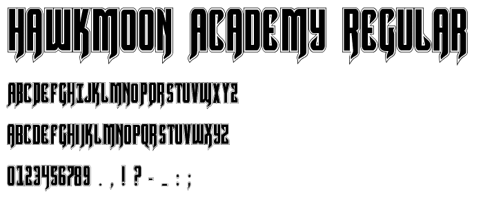 Hawkmoon Academy Regular font